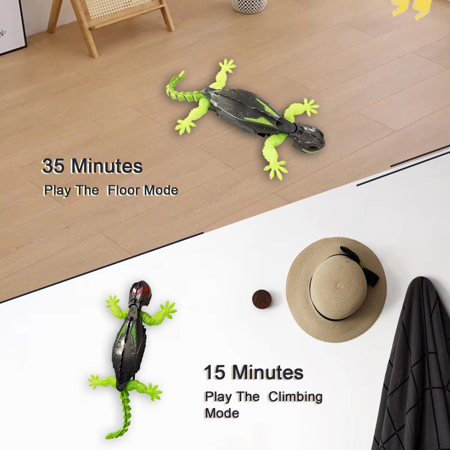 Wall Climbing Remote Control Lizard Toy for Cats