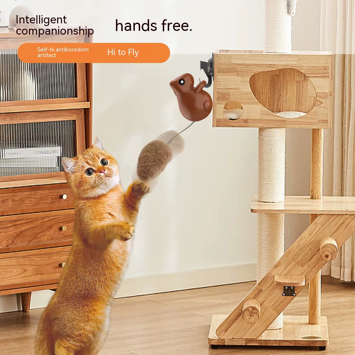 SquiZZ™ Smart Squirrel Interactive Pet Teaser Toy